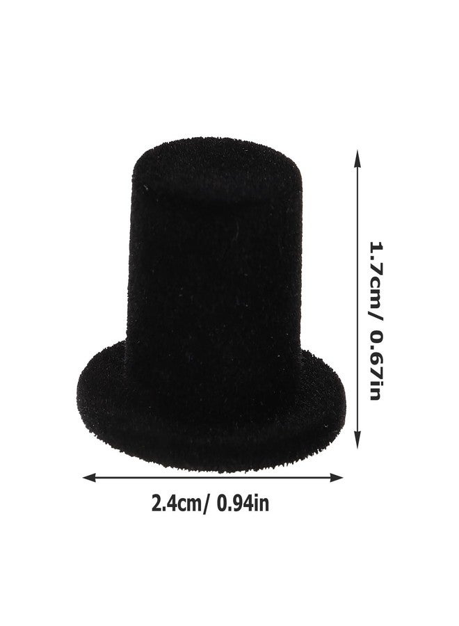 HAKIDZEL Clown Hat Decoration - 10Pcs Mini Black Top Hats for DIY Crafts Halloween and Christmas Decor Soft Flocking Material - Image 4